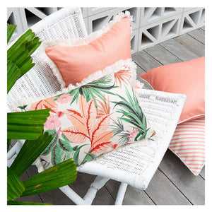 Cushion Cover-With Piping-Side Stripe Peach-45cm x 45cm