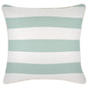 Cushion Cover-Coastal Fringe-Paint Stripes Pale Mint-35cm x 50cm