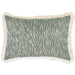 Cushion Cover-Coastal Fringe-Wild Green-35cm x 50cm