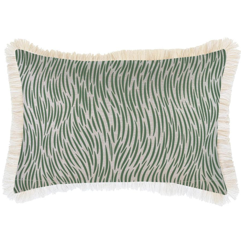 Cushion Cover-Coastal Fringe-Wild Green-35cm x 50cm