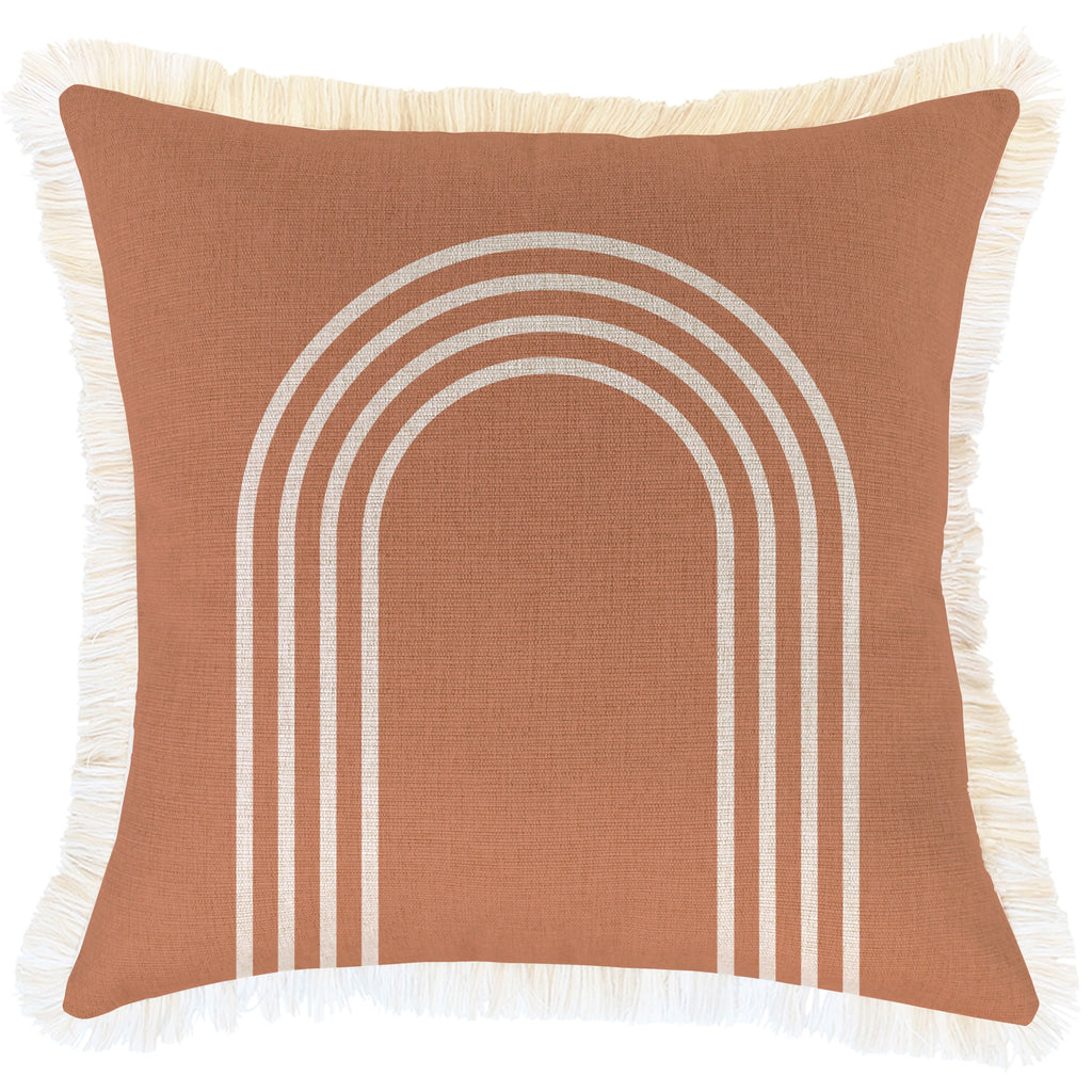 Cushion Cover-Coastal Fringe-Arch-Clay-45cm x 45cm